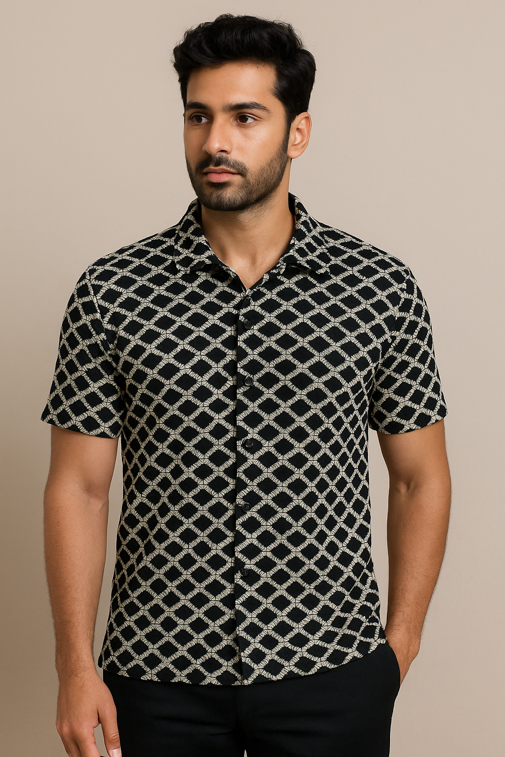 Checks crochet T-shirt