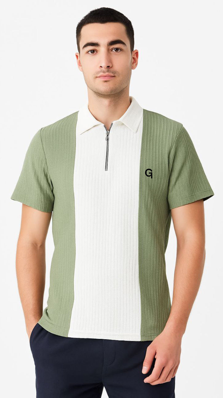 Zipped collar T-shirt