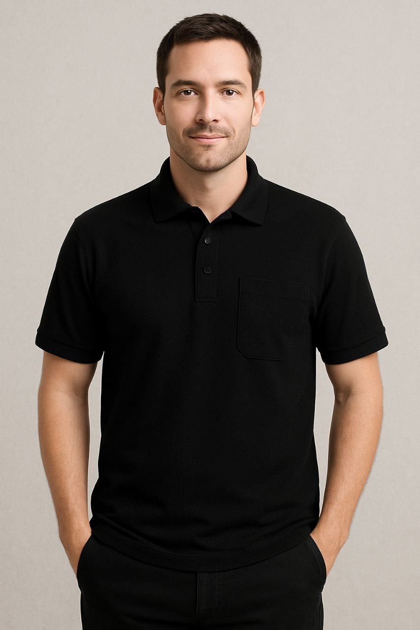Sports Black collar T-shirt