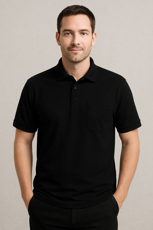 Sports Black collar T-shirt